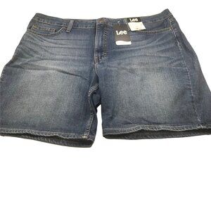 Lee Women's 20M Midrise Bermuda Regular Fit Influx Short Blue Denim Jean New